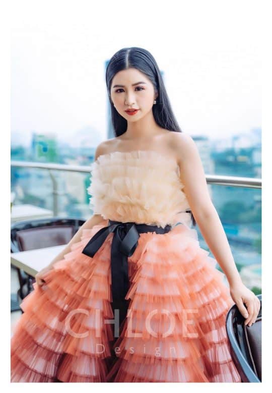 Váy tầng phiên bản ombre 2019